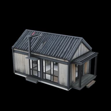3D model of the wooden cabin